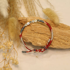 Silver Letter Diamond（Small）- Knot Wrist Rope