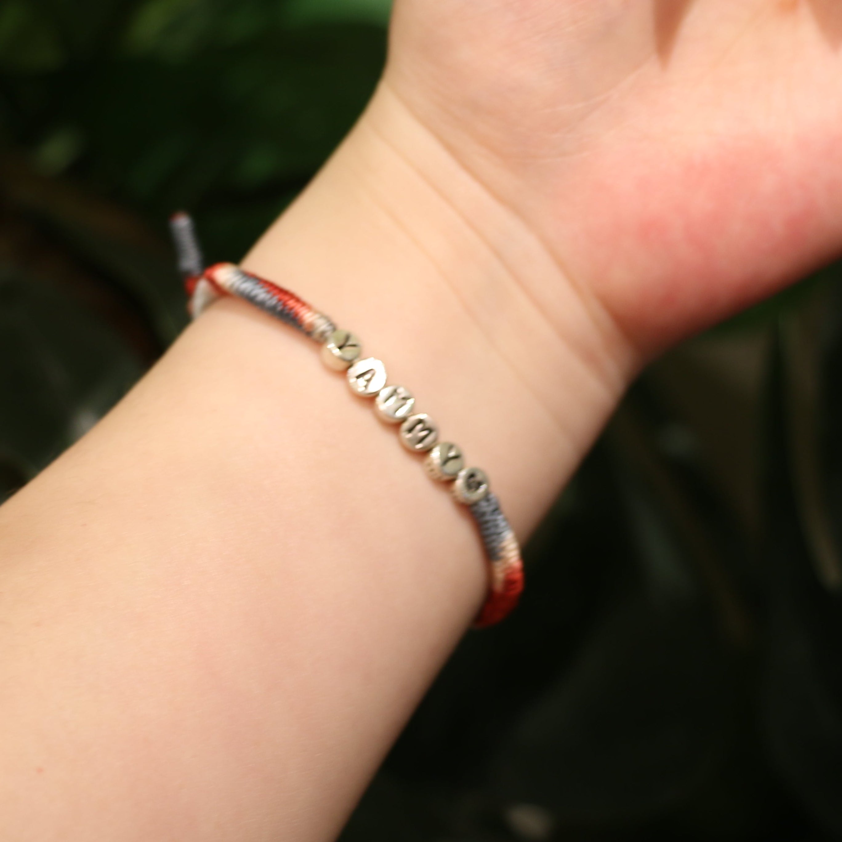 Silver Letter Diamond（Small）- Knot Wrist Rope