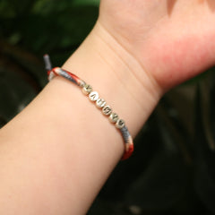 Silver Letter Diamond（Small）- Knot Wrist Rope